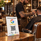 SmartRater stand in a barbershop